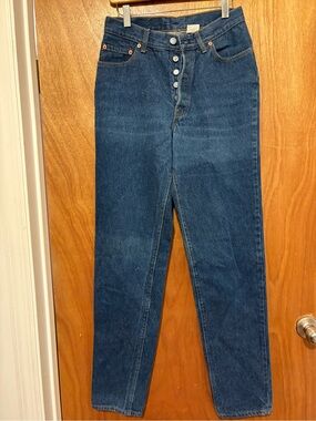 Vtg Levi’s Women’s 501 17501-0159 High Rise Button Fly Blue Jeans 11 29”x33” USA